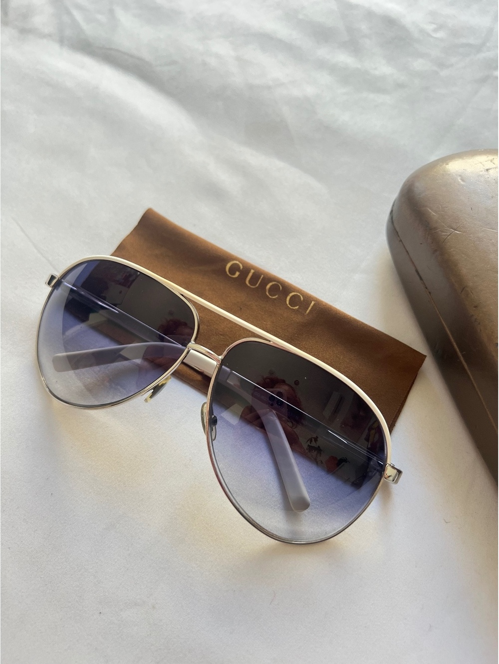 Authentic Gucci Aviator Sunglasses With Case GG1827/S